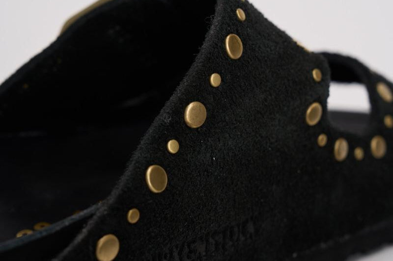 Sandalo donna Arizona nero con borchie oro<BR/> 1027855 BLACK BIRKENSTOCK 