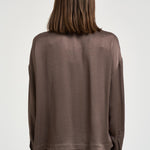 Camicia donna satinata marrone A06402 01943151 PESERICO 