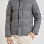 Piumino uomo trapuntato in lana grigio F09MUCX742 27795 MONTECORE 