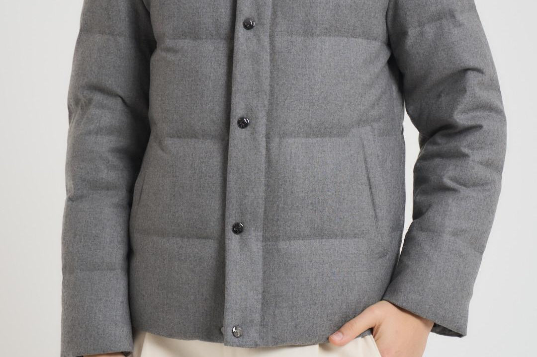 Piumino uomo trapuntato in lana grigio F09MUCX742 27795 MONTECORE 