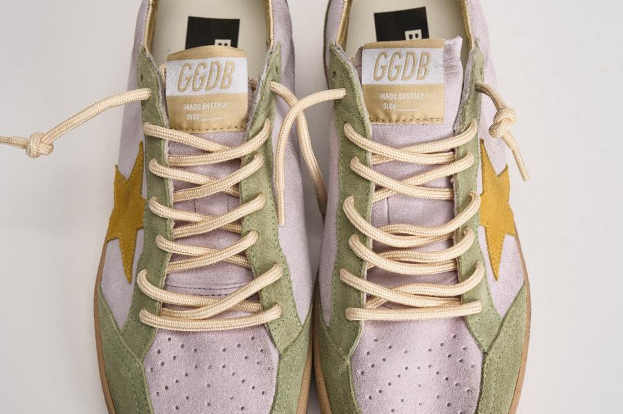 Sneakers donna Ball Star grigia e gialla GWF00117 F00814583251 GOLDEN GOOSE 