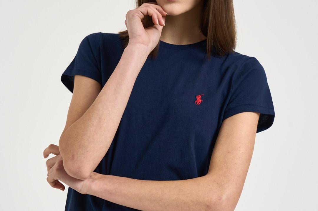 T-shirt donna girocollo blu notte 211B14605 031 RALPH LAUREN 