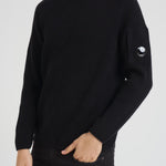Maglione uomo girocollo a coste lunghe nero MKN015A 00668A999 CP COMPANY 