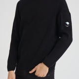 Maglione uomo girocollo a coste lunghe nero MKN015A 00668A999 CP COMPANY 