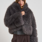 Eco pelliccia donna over grigia 9037 GRISAILLE SWORD 6.6.44 