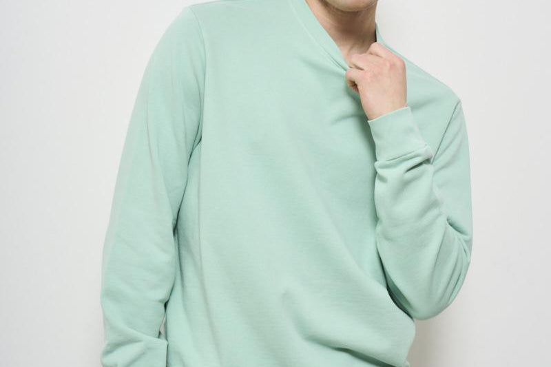 Felpa uomo girocollo verde acqua 710916689 012 RALPH LAUREN 