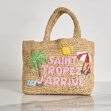 Borsa donna in rafia Saint Tropez j'arrive RAFB002 01554F11 MC2 SAINT BARTH 