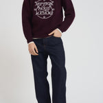 Felpa uomo girocollo bordeaux PO184 WO007WINE DROLE DE MONSIEUR 