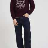 Felpa uomo girocollo bordeaux PO184 WO007WINE DROLE DE MONSIEUR 