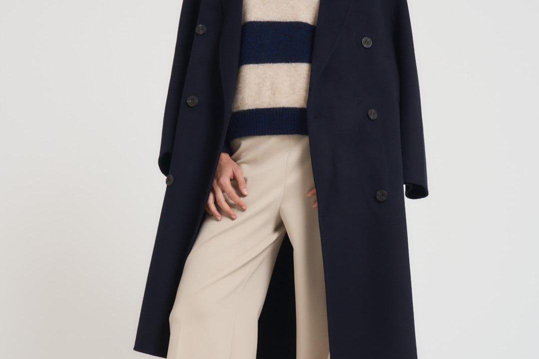Cappotto donna doppiopetto blu notte JULIE NAVY BLUE ACCADEMIE TESSILI 