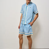 Camicia uomo monogram celeste CH9094 GIL LACOSTE 