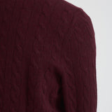 Maglia uomo a treccia bordeaux 710876762 011 RALPH LAUREN 