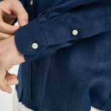 Camicia uomo in lino blu 710968915 506 RALPH LAUREN 