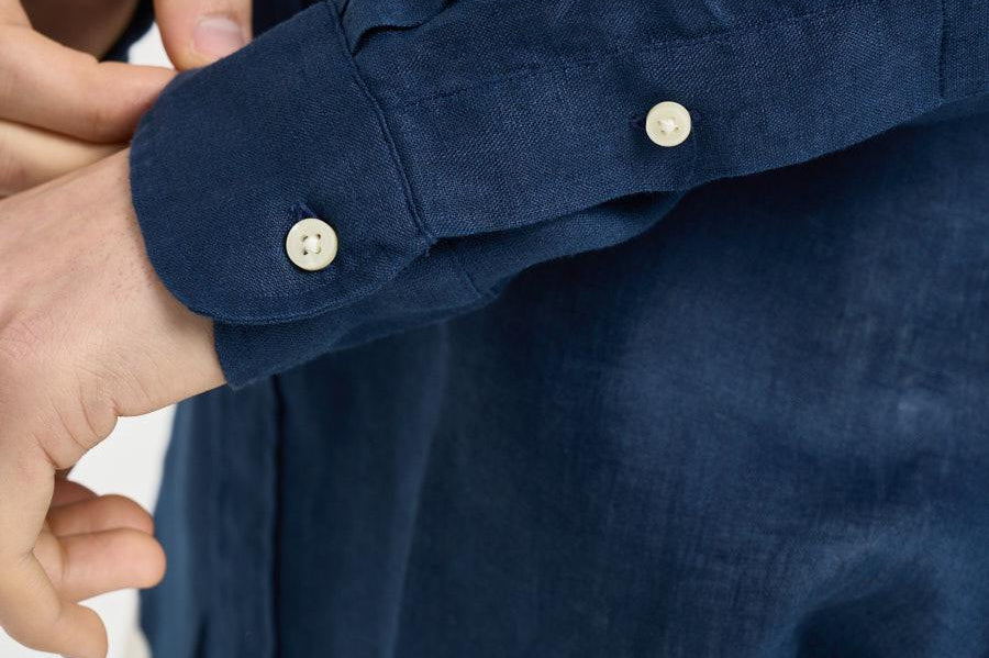 Camicia uomo in lino blu 710968915 506 RALPH LAUREN 