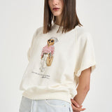 T-shirt donna in felpa panna 211B20069 001 RALPH LAUREN 