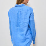 Camicia donna in lino celeste 211970730 006 RALPH LAUREN 