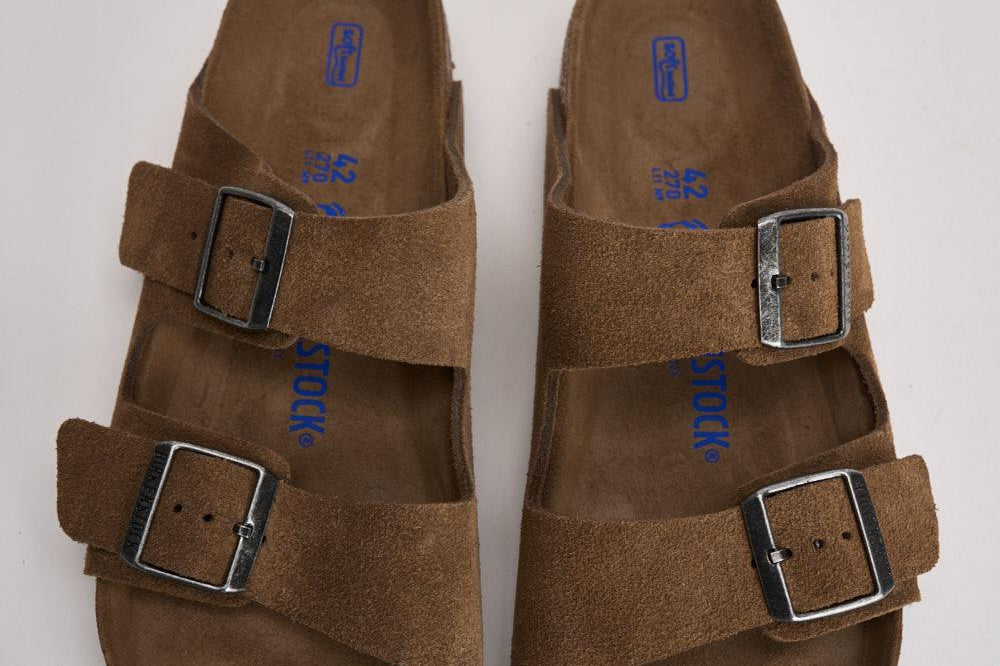 Sandalo uomo Arizona in suede marrone 1030865U DARK TEE BIRKENSTOCK 