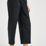 Pantalone donna in popeline nero L6SK86 Y69 LIVIANA CONTI 