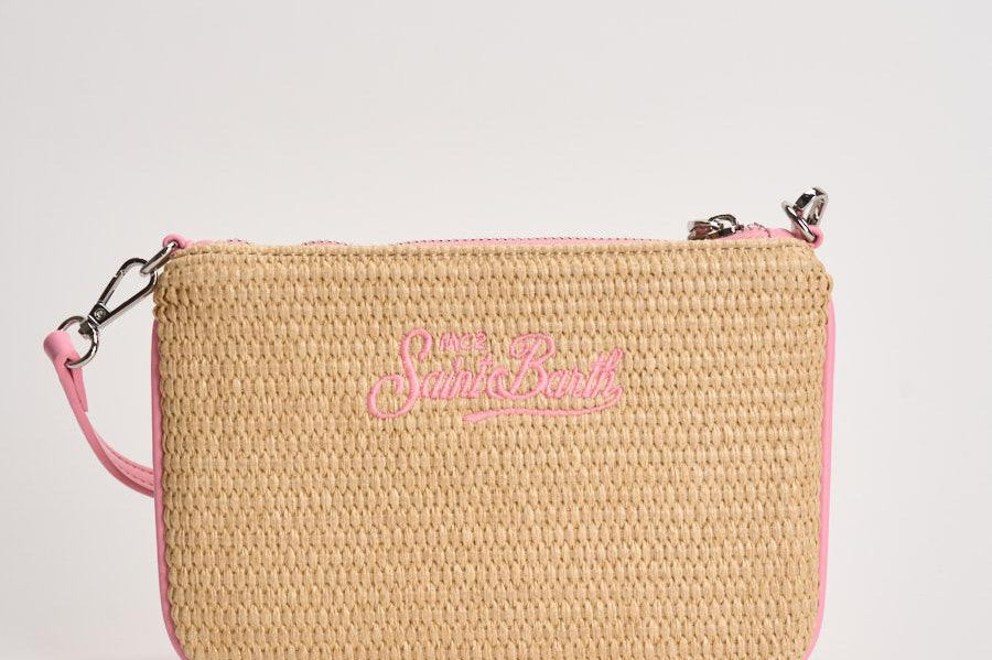 Pochette donna Parisienne Mini beige e rosa PARISIENNEMINISTRAW 00415L MC2 SAINT BARTH 