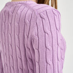Maglia donna girocollo a trecce lilla 211971869 505 RALPH LAUREN 
