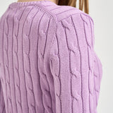 Maglia donna girocollo a trecce lilla 211971869 505 RALPH LAUREN 