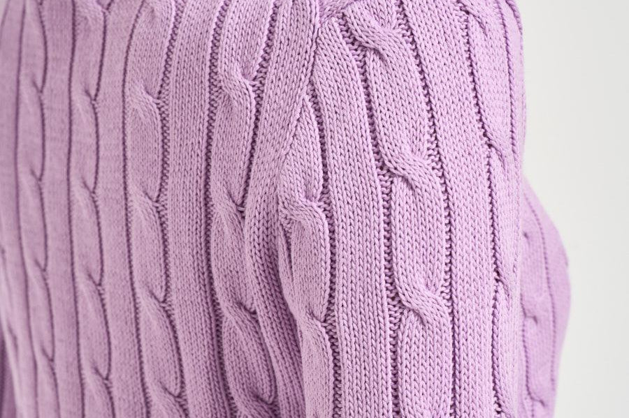 Maglia donna girocollo a trecce lilla 211971869 505 RALPH LAUREN 