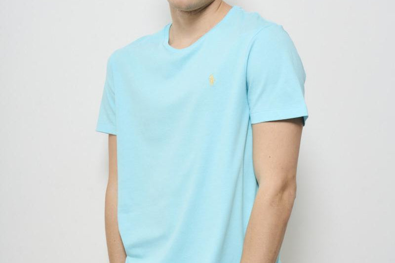 T-shirt uomo girocollo celeste 710671438 407 RALPH LAUREN 