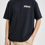 T-shirt uomo girocollo nera TT04012 6006BLACKWHITEYELLOW RHUDE 