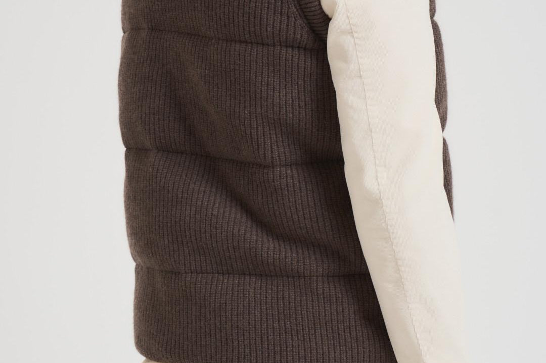 Gilet uomo a coste marrone LEEDSKNIT 13NUT MC2 SAINT BARTH 