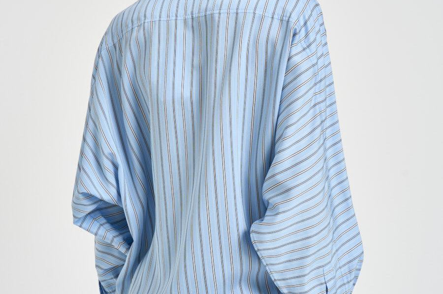 Camicia donna a righe celeste NYNNON BLUELEFT IRO 