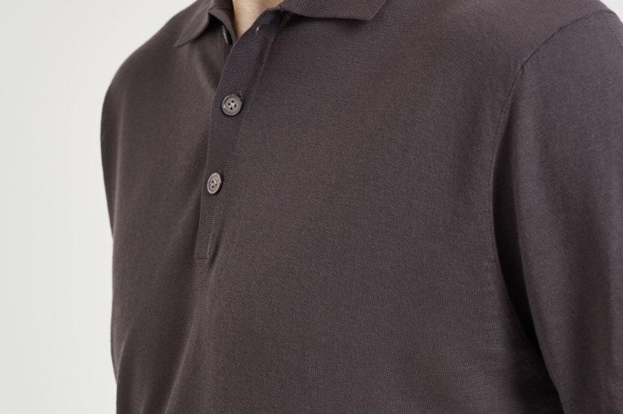 Polo uomo in maglia grigio antracite M060526 197 ACCADEMIE TESSILI 