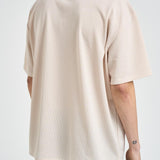 T-shirt uomo in tessuto traforato panna 1001449 EGGNOGWHITE LES DEUX 