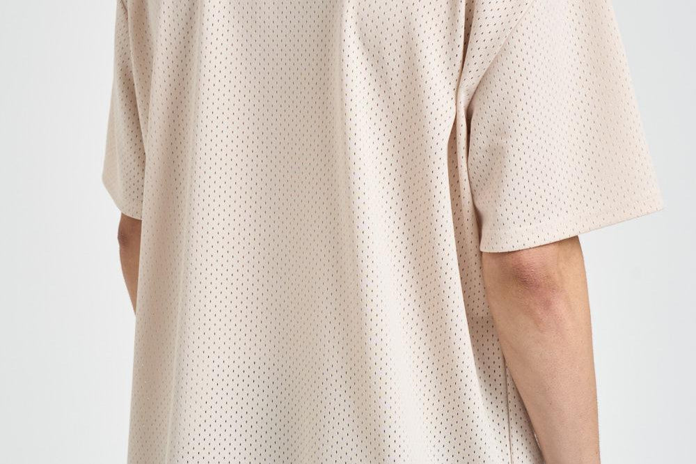 T-shirt uomo in tessuto traforato panna 1001449 EGGNOGWHITE LES DEUX 