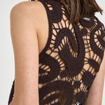 Top donna in crochet marrone 106438A354 ERUZIONEM05 PINKO 