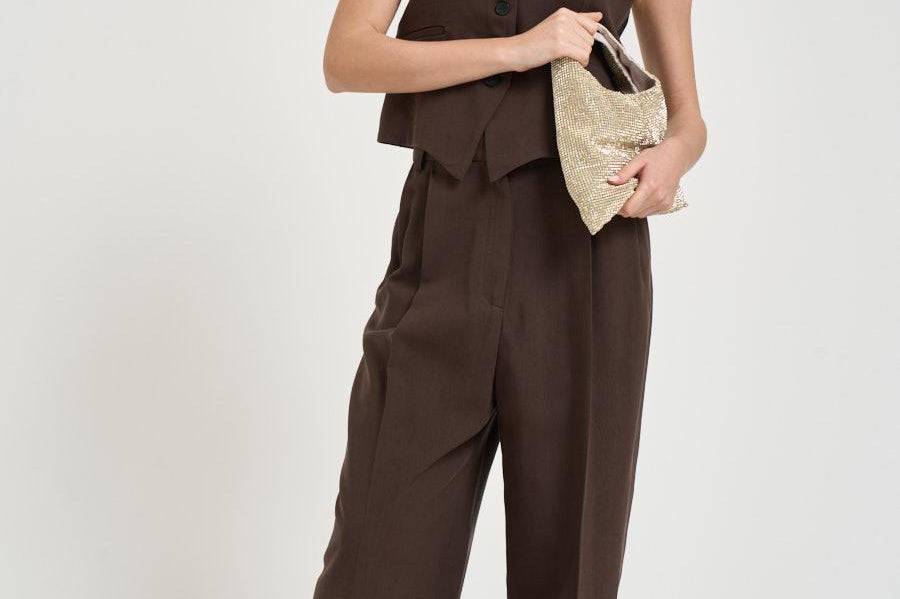 Gilet donna con bottoni marrone CALA BRO0226S IRO 