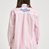 Camicia donna a righe rosa BRIG001 2153 MC2 SAINT BARTH 