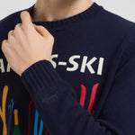 Maglia uomo girocollo con ricamo blu BOMBARDLT 61EMB MC2 SAINT BARTH 