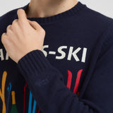 Maglia uomo girocollo con ricamo blu BOMBARDLT 61EMB MC2 SAINT BARTH 