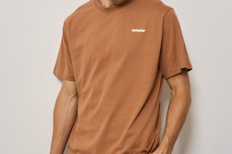T-shirt uomo girocollo marrone ATH084 094 BARROW 
