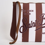 Pochette donna Aline a righe bianca e marrone ALINE 09242L MC2 SAINT BARTH 