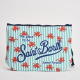 Pochette donna Aline Octo Cling Stripes celeste ALINE 00391L MC2 SAINT BARTH 