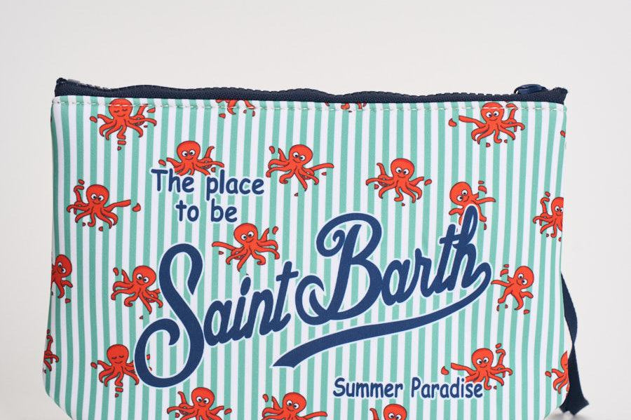 Pochette donna Aline Octo Cling Stripes celeste ALINE 00391L MC2 SAINT BARTH 