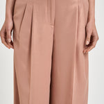 Pantalone donna a palazzo in georgette rosa E04185D 157 PESERICO 