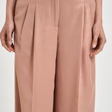 Pantalone donna a palazzo in georgette rosa E04185D 157 PESERICO 