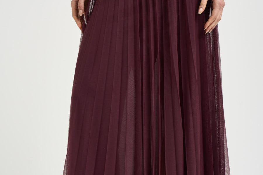Gonna lunga donna lunga plissé bordeaux 14887 2503 FORTE FORTE 