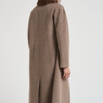 Cappotto lungo donna doppiopetto tortora MYRNA DEBORA81 ACCADEMIE TESSILI 