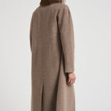 Cappotto lungo donna doppiopetto tortora MYRNA DEBORA81 ACCADEMIE TESSILI 