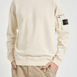 Felpa uomo girocollo panna 6100019 S0410V0093 STONE ISLAND 