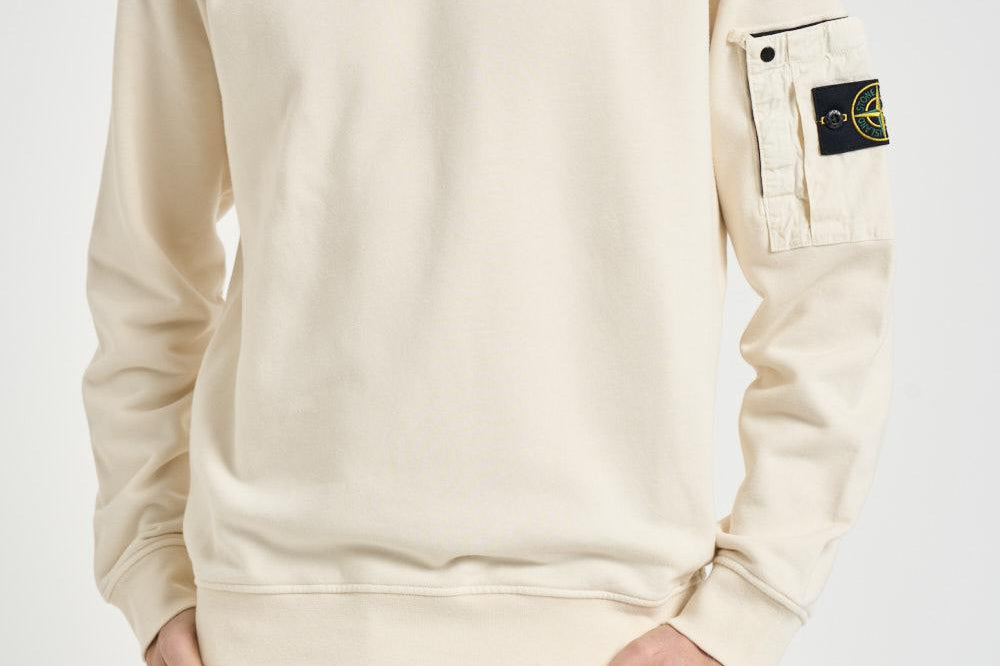 Felpa uomo girocollo panna 6100019 S0410V0093 STONE ISLAND 