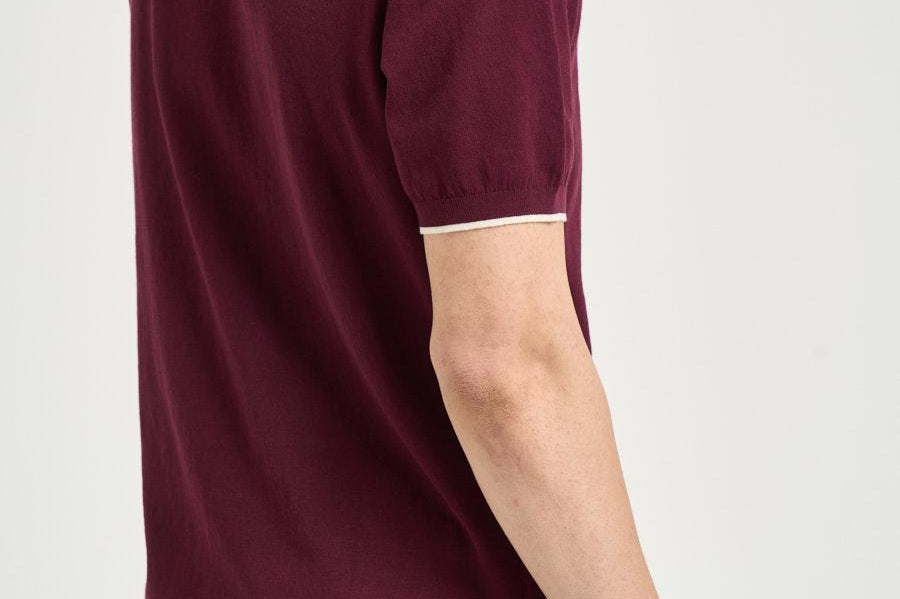 Polo uomo in maglia bordeaux SLOANCONTRAST 45 MC2 SAINT BARTH 